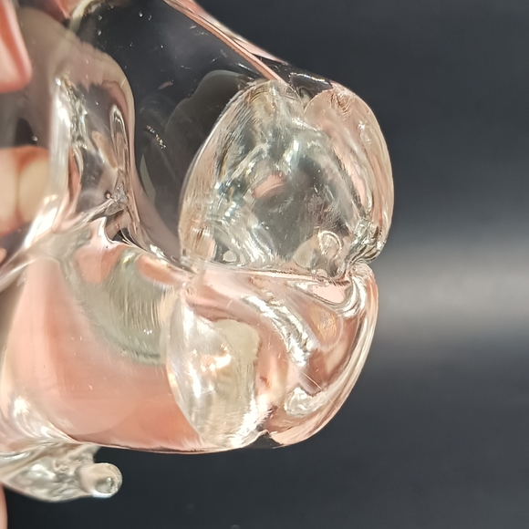 Vintage 4" tall Handblown  Clear Glass Polar Bear figurine statue - Picture 4 of 7